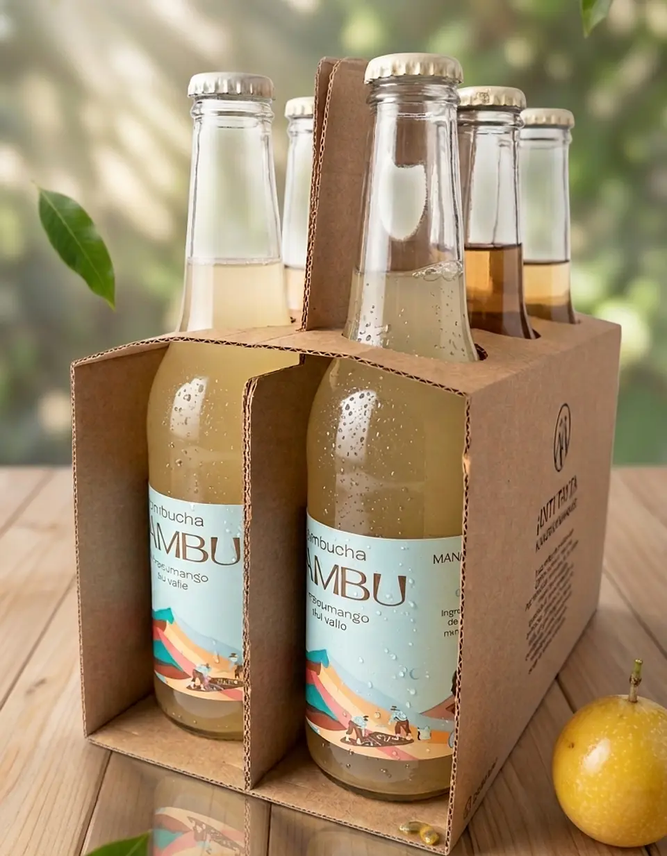 SIXPACK - KOMBUCHA MARACUMANGO DEL VALLE BT 350ML 3