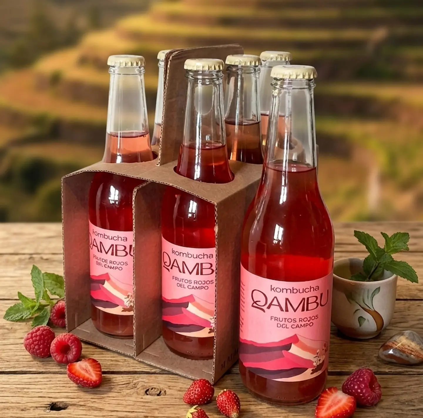 SIXPACK - KOMBUCHA FRUTOS ROJOS DEL CAMPO BT 350ML 3