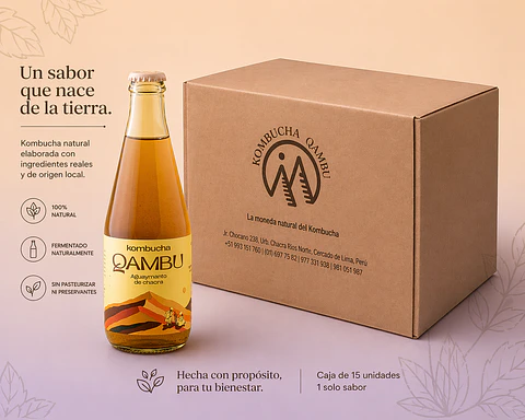 CAJA x15un - KOMBUCHA AGUAYMANTO DE CHACRA BT 350ML