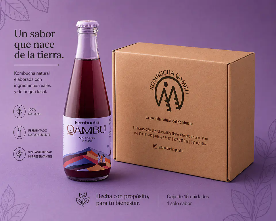CAJA x15un - KOMBUCHA CHICHA DE ALTURA BT 350ML 1