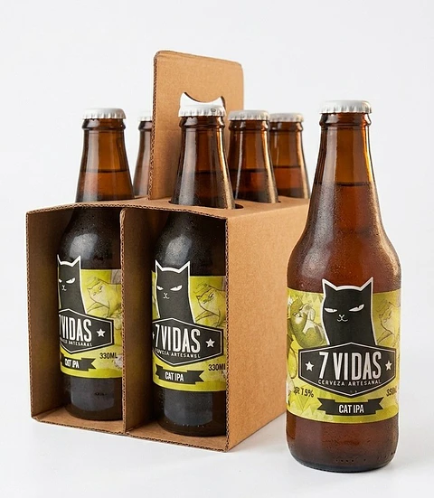 SIXPACK - CERVEZA ARTESANAL 7 VIDAS CAT IPA BT 330ML