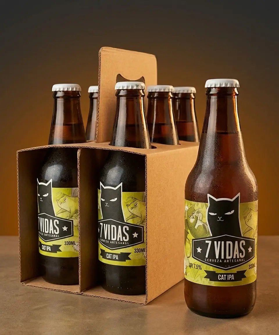 SIXPACK - CERVEZA ARTESANAL 7 VIDAS CAT IPA BT 330ML 3