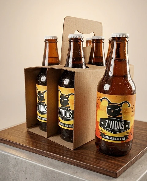 SIXPACK - CERVEZA ARTESANAL 7 VIDAS OXAPAMPA HONEY ALE BT 330ML