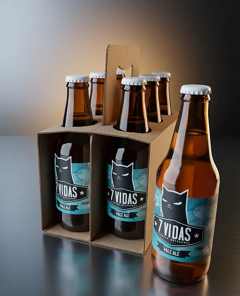 SIXPACK - CERVEZA ARTESANAL 7 VIDAS AMERICAN PALE ALE BT 330ML