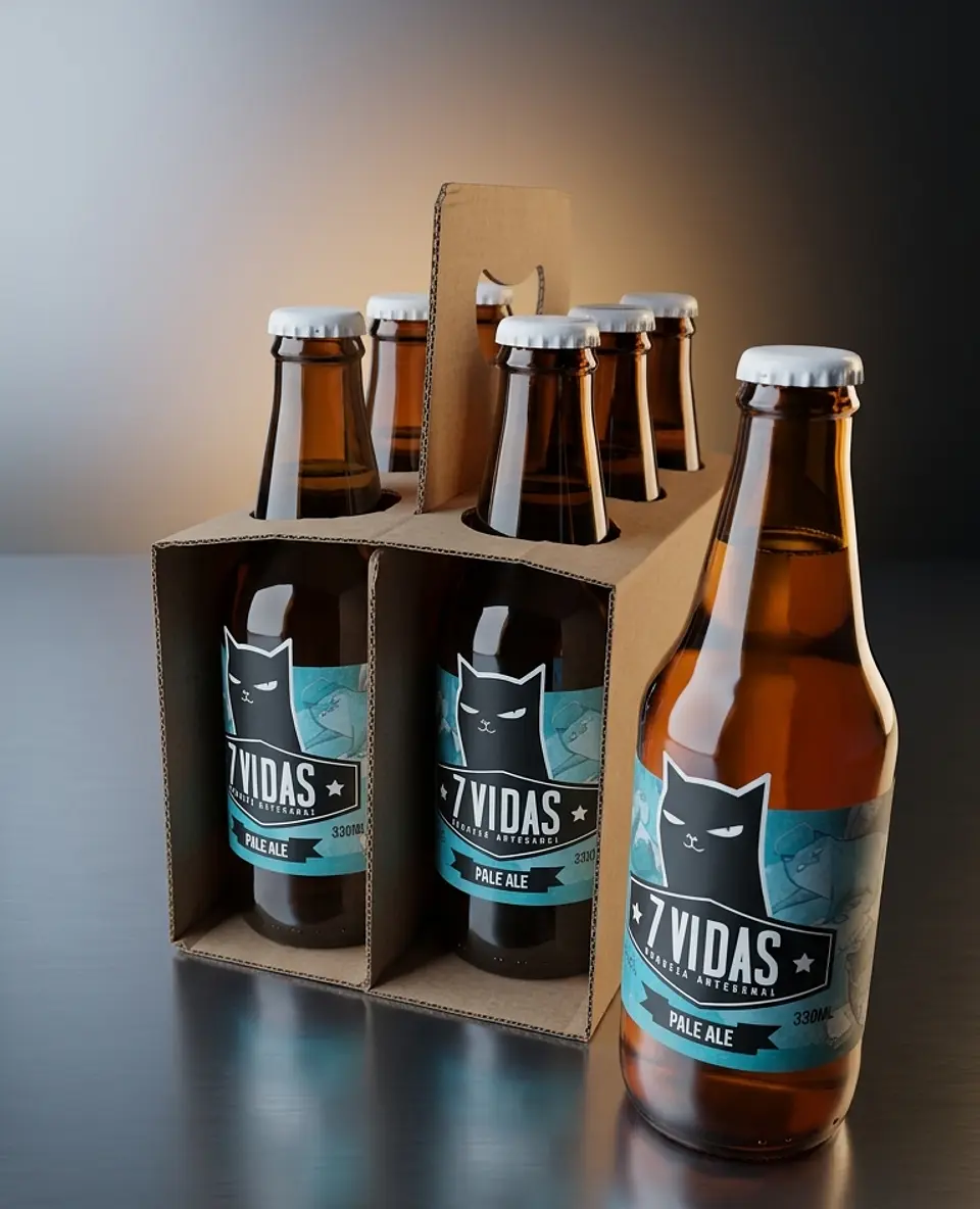 SIXPACK - CERVEZA ARTESANAL 7 VIDAS AMERICAN PALE ALE BT 330ML 2