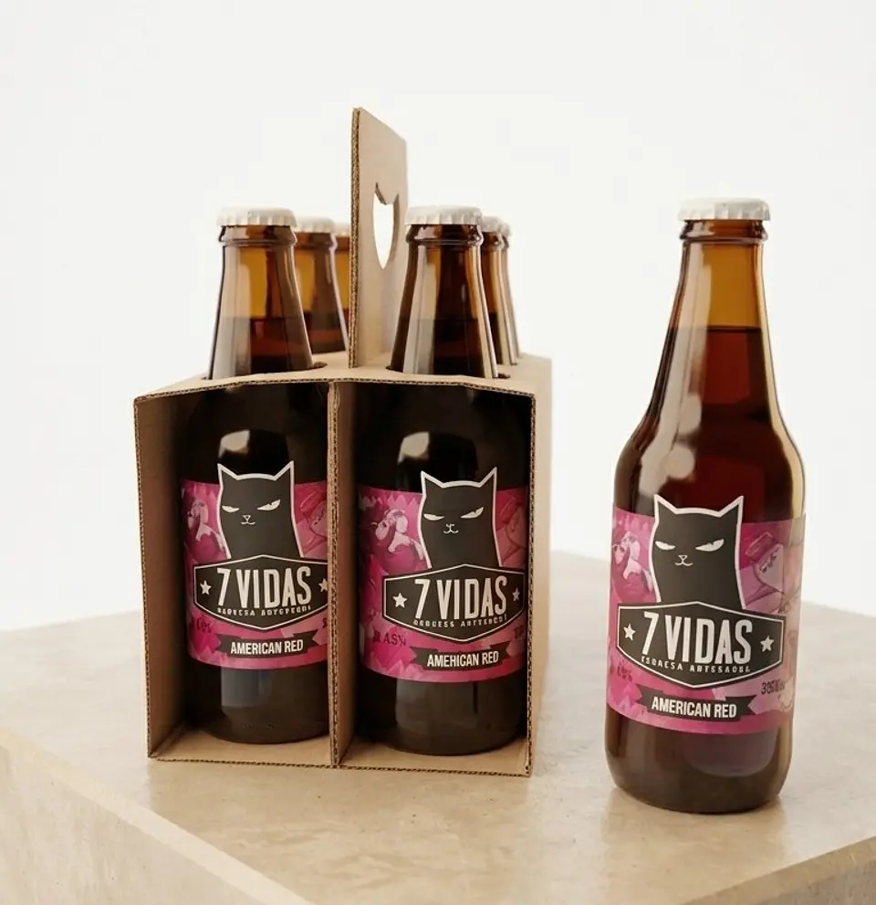 SIXPACK - CERVEZA ARTESANAL 7 VIDAS AMERICAN RED ALE BT 330ML 1