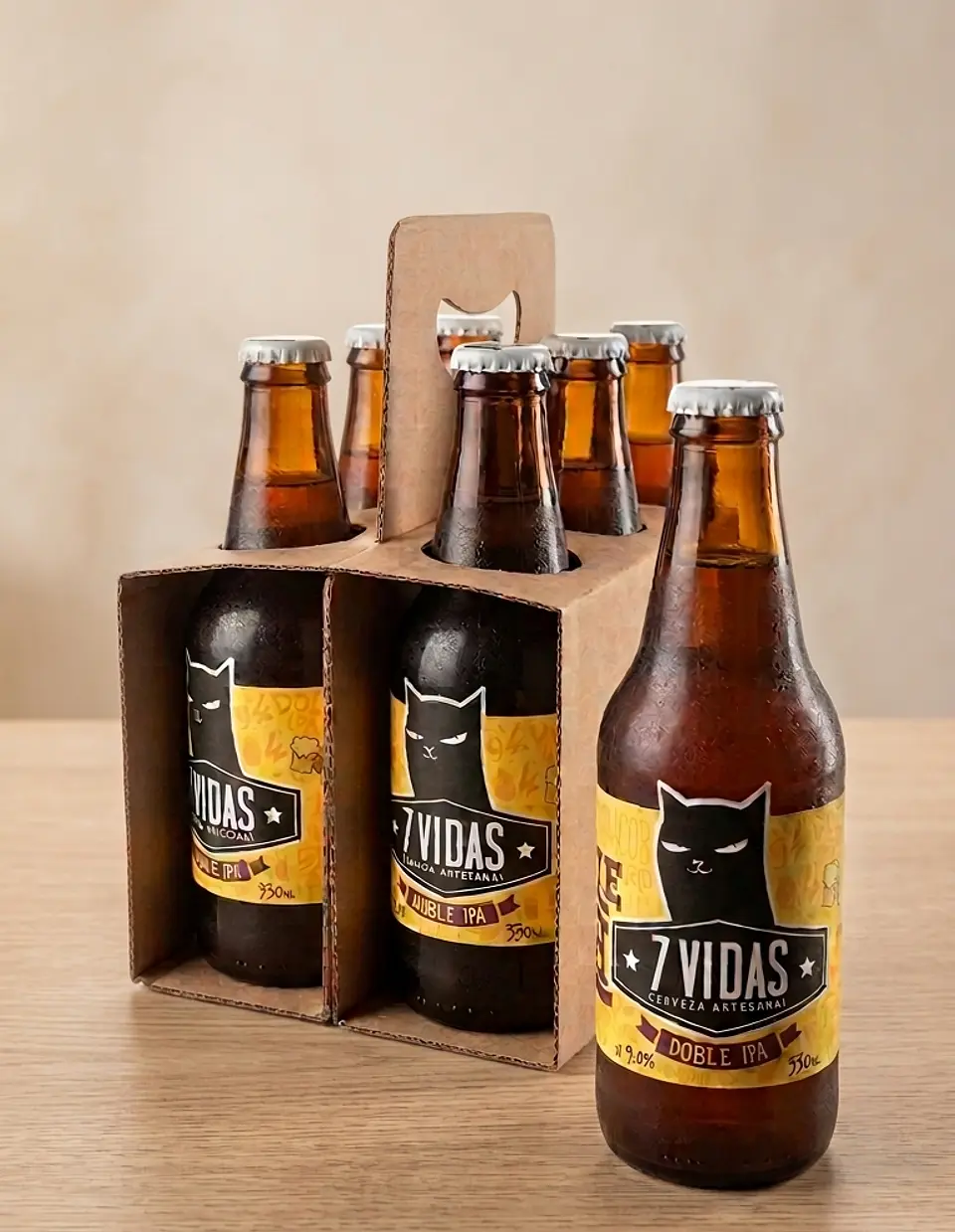 SIXPACK - CERVEZA ARTESANAL 7 VIDAS DOBLE IPA BT 330ML 1