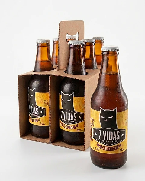 SIXPACK - CERVEZA ARTESANAL 7 VIDAS DOBLE IPA BT 330ML
