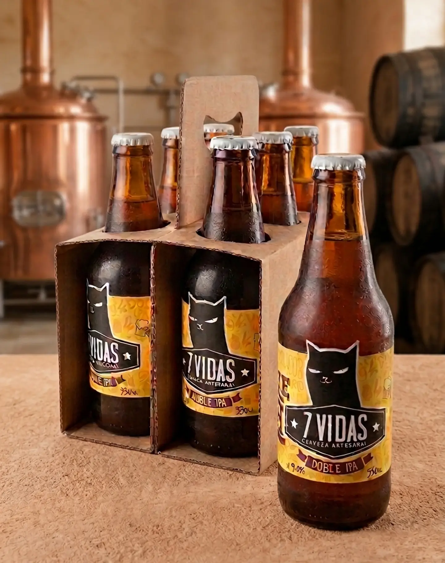 SIXPACK - CERVEZA ARTESANAL 7 VIDAS DOBLE IPA BT 330ML 3
