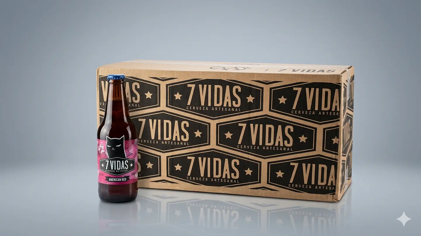 CAJA x24 - CERVEZA ARTESANAL 7 VIDAS AMERICAN RED ALE BT 330ML 1