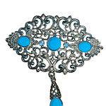 BROCHE REGIONAL DORADO PIEDRA turquesa 