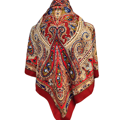 PAÑUELO FONDO granate  XATIVA