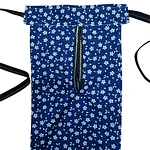Faltriquera tradicional para falda  Diseño floral azul