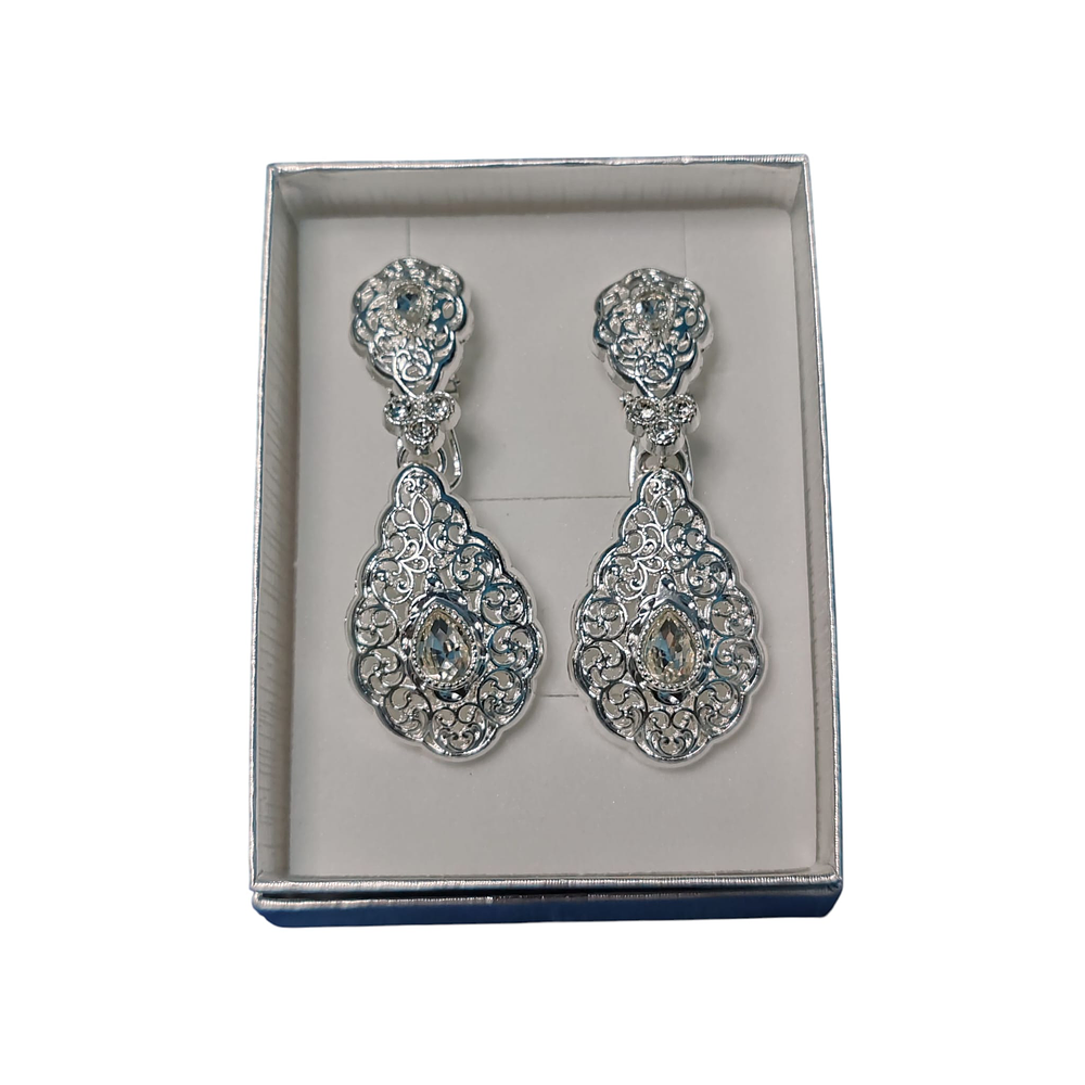 PENDIENTES  REGIONAL COLOR PLATEADO CRISTAL