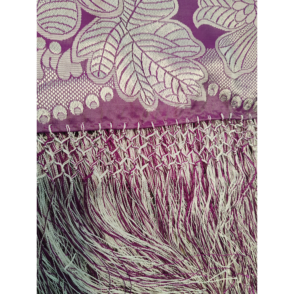 PAÑUELO SEDA ALGODON 140 CMS PLATA