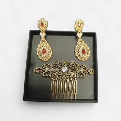 CONJUNTO  PENDIENTES  PEINETAS