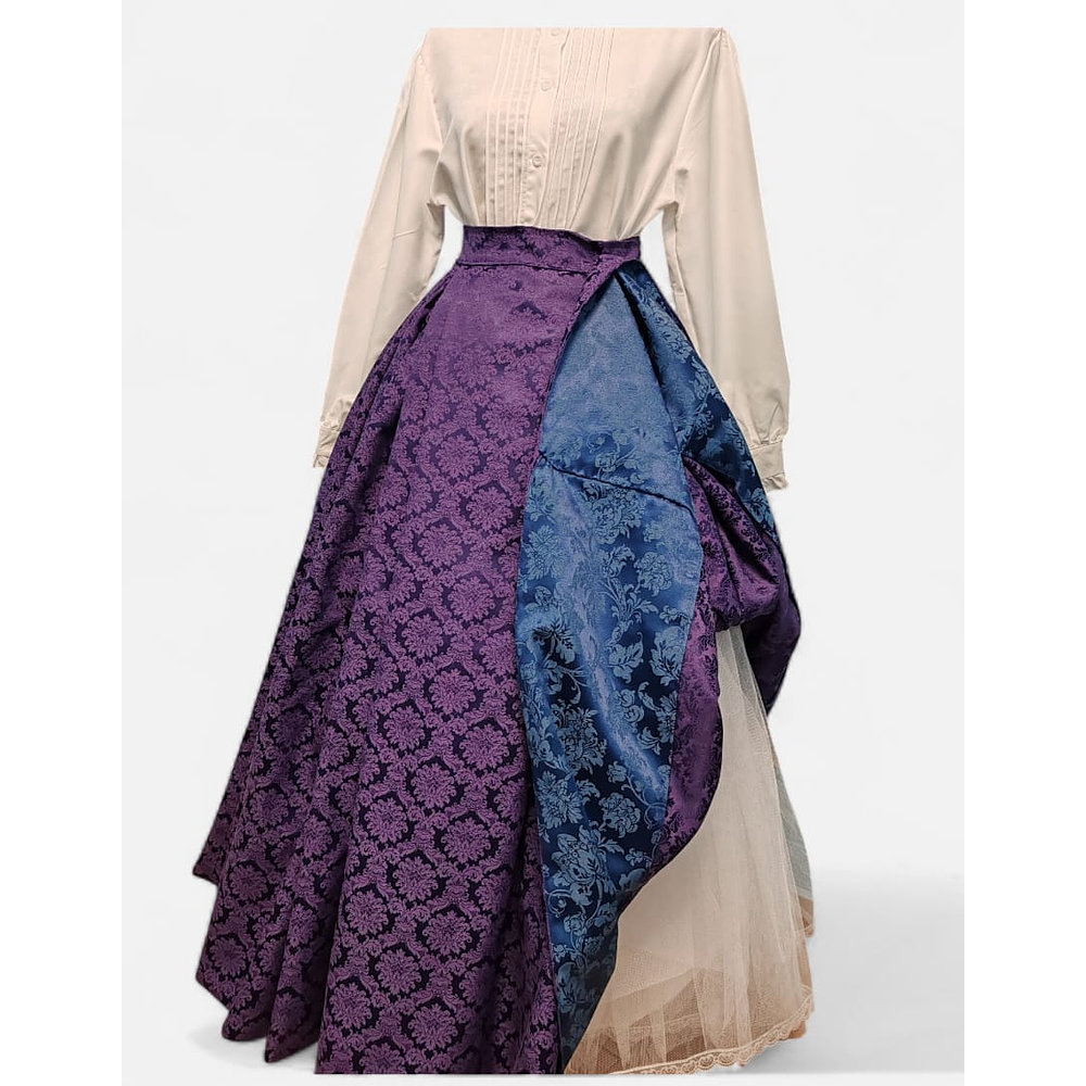 FALDA ADAMASCADA T 42/44 TONO MORADO