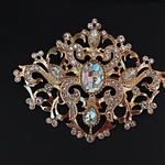 Broche Vintage Dorado con Cristales | Broche Baturra Fallera Huertana