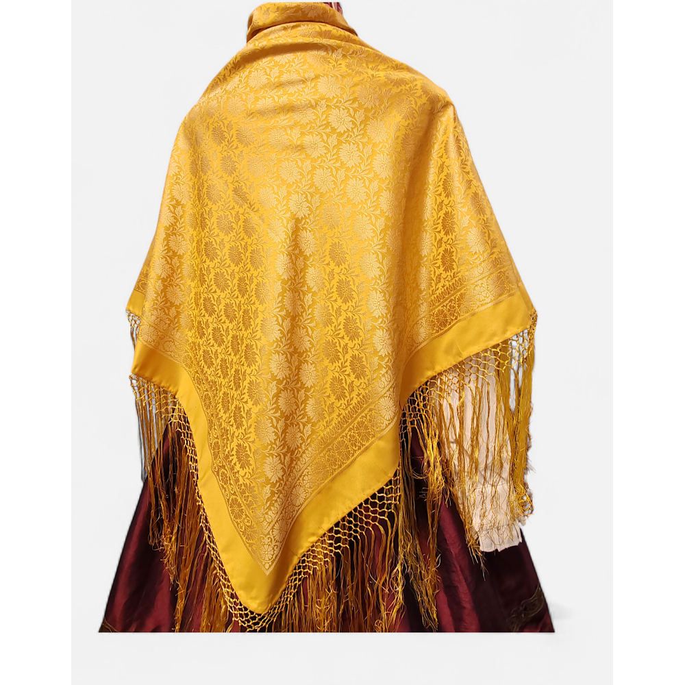 MANTON ADAMASCADO 125 cms AMARILLO DORADO 