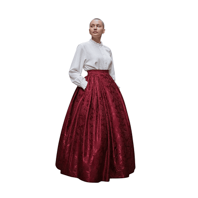 FALDA ADAMASCADA ROJO BURDEOS T 38/40