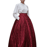 FALDA ADAMASCADA ROJO BURDEOS T 38/40
