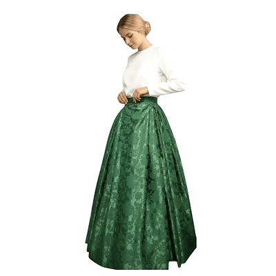FALDA DAMASCO VERDE BOTELLA 36/38