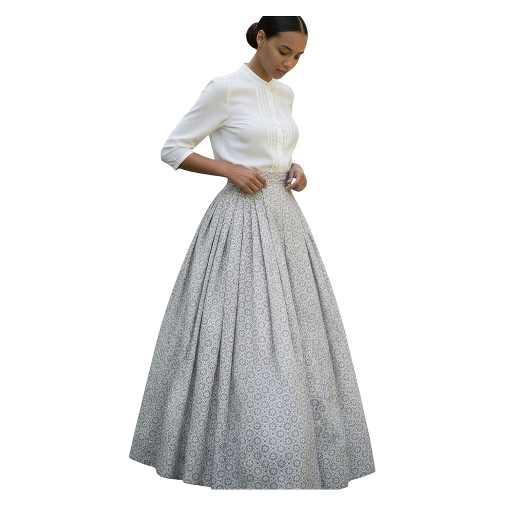 FALDA REGIONAL 44/46 GEOMETRICO GRIS