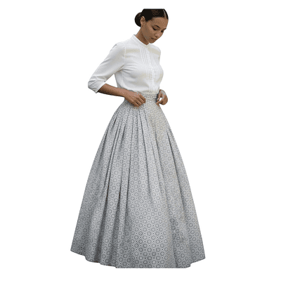 FALDA REGIONAL 44/46 GEOMETRICO GRIS