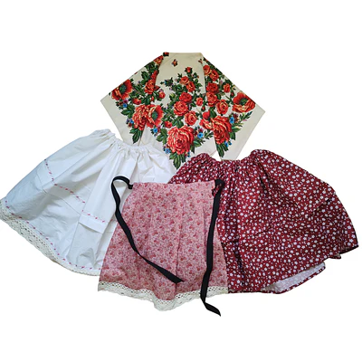 Traje Regional para Niña (3-4 años) - Falda, Delantal y Más