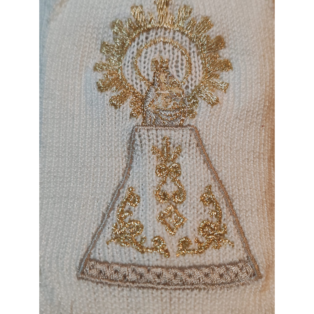 MEDIAS VIRGEN DEL PILAR BORDADAS ORO  T 40/42