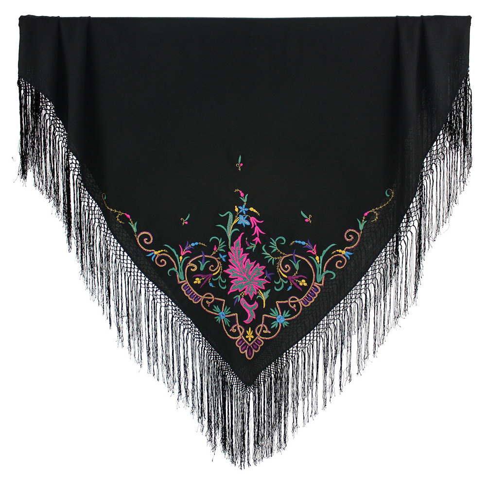 PAÑUELO DE MERINO BORDADO