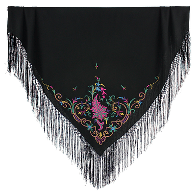 PAÑUELO DE MERINO BORDADO