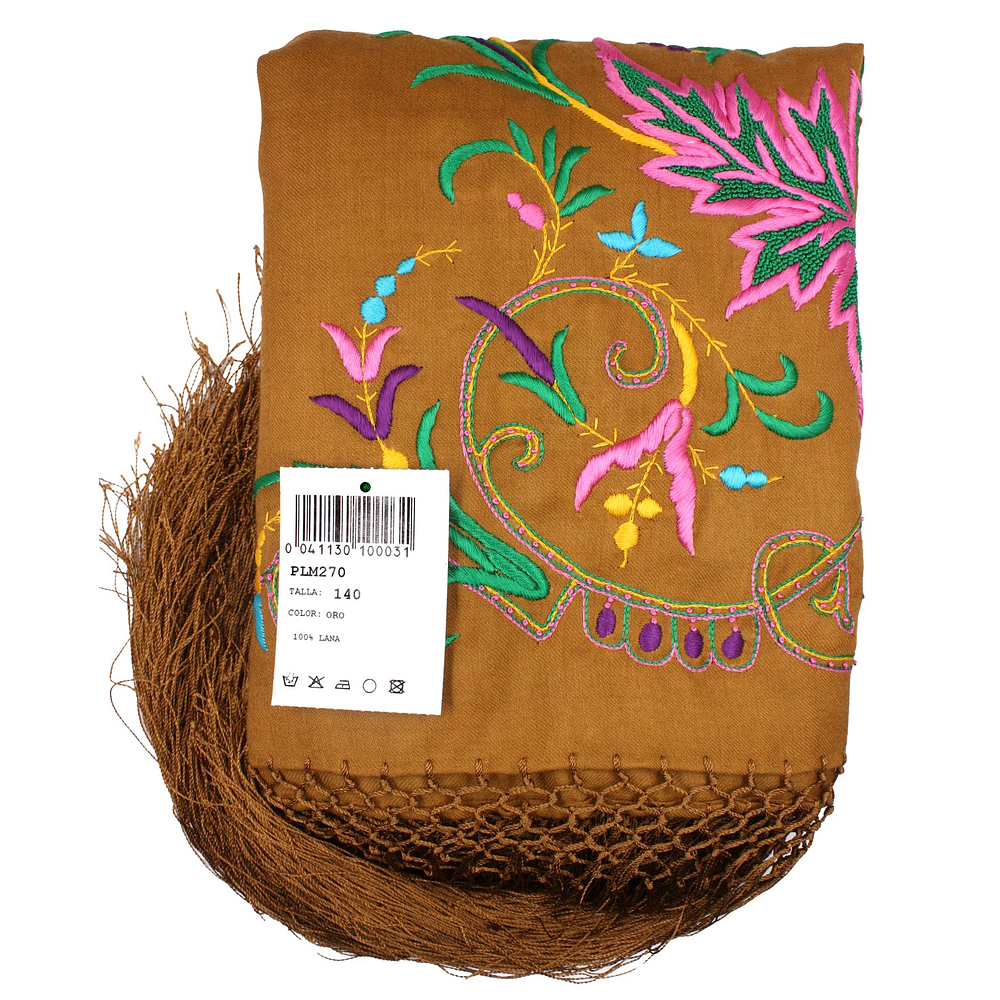 PAÑUELO DE MERINO BORDADO