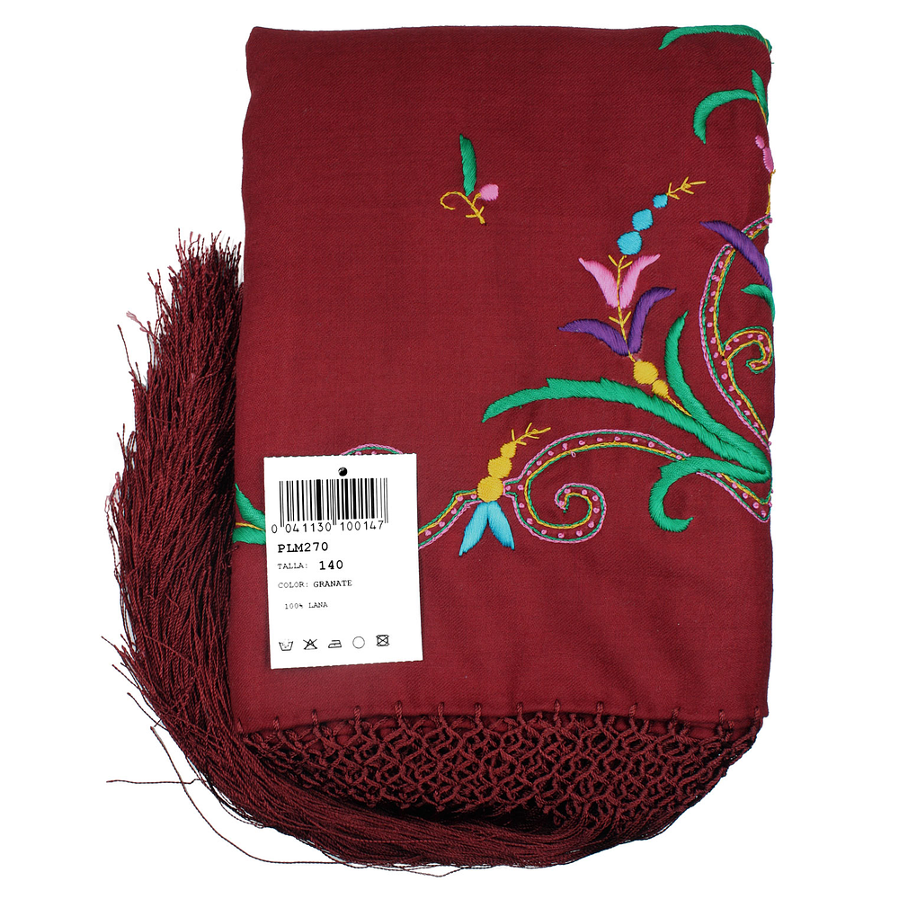 PAÑUELO DE MERINO BORDADO