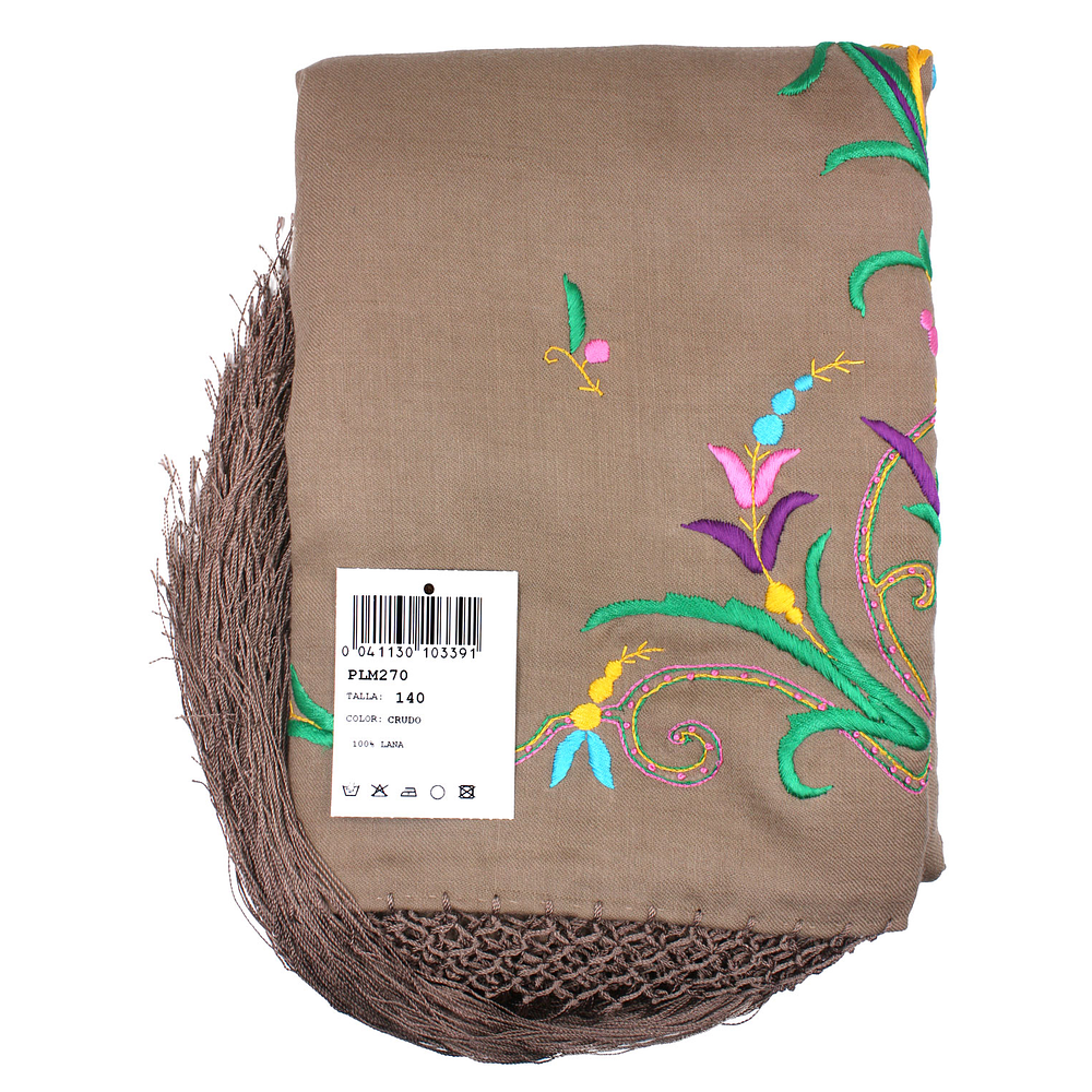 PAÑUELO DE MERINO BORDADO