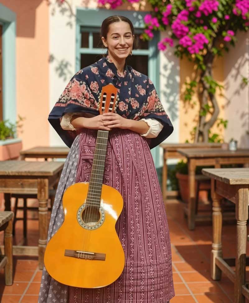 Mujer con traje tradicional