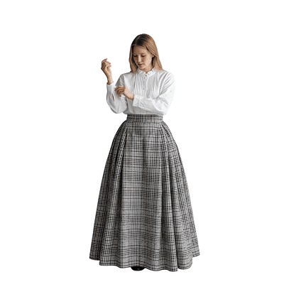 FALDA REGIONAL T 38/40 MOD VICHY AZUL