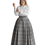 FALDA REGIONAL T 38/40 MOD VICHY AZUL