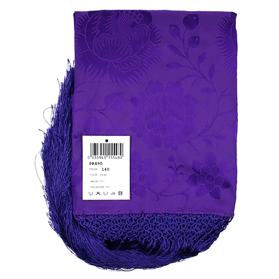 Mantón Regional 140x140 cm con Fleco Trenzado a Mano morado