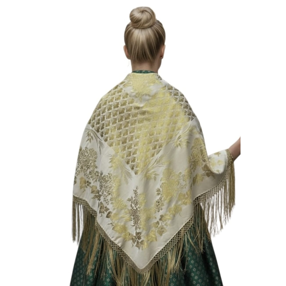 MANTON ADAMASCADO COLOR verde  140 CMS 