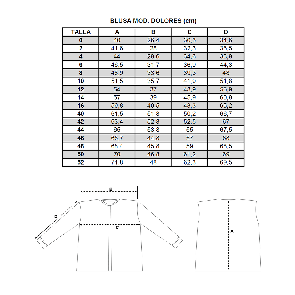 BLUSA DOLORES PREVENTA 15 DIAS