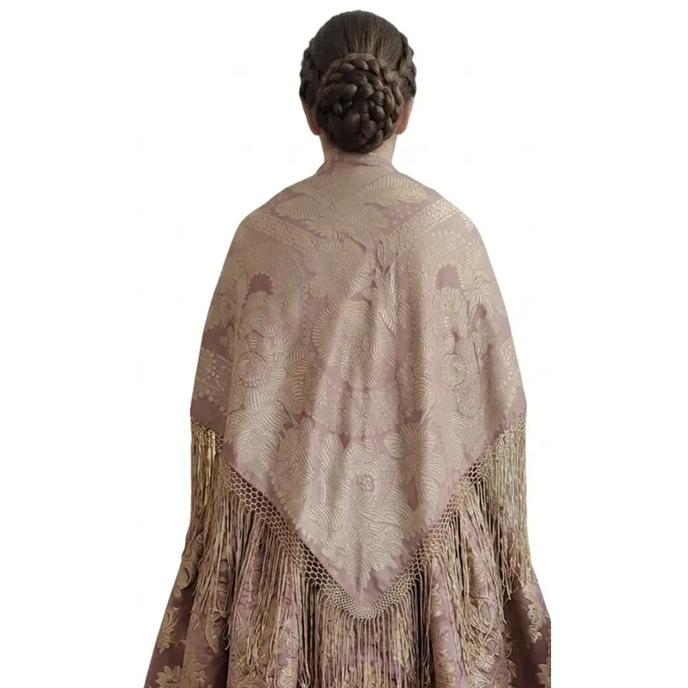 Mantón Mezcla Seda 140 cm Mod. Lujama |Nuevo Tono Regional