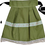 Delantal Regional Niña 30 cm | Verde Pistacho Bordado