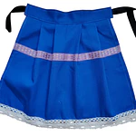 Delantal Regional Niña 41 cm | Azul Eléctrico y Bolillo