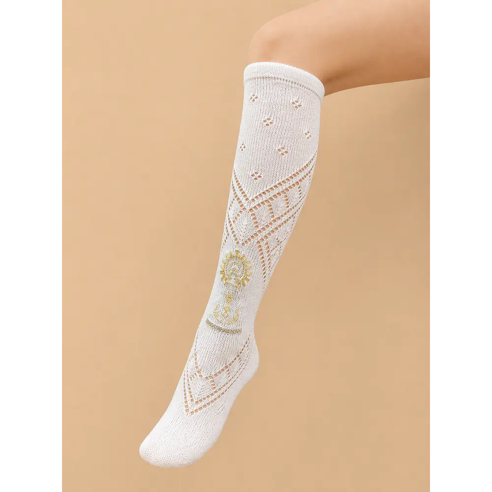 MEDIAS VIRGEN DEL PILAR BORDADAS ORO  T 40/42
