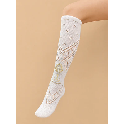MEDIAS VIRGEN DEL PILAR BORDADAS ORO  T 40/42