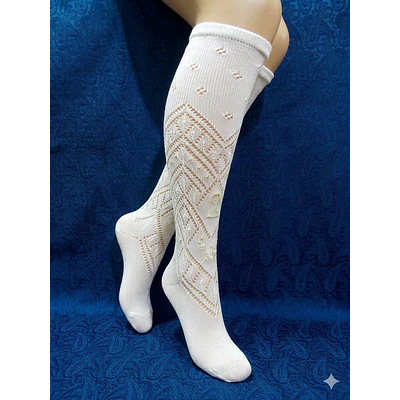 MEDIAS VIRGEN DEL PILAR BORDADO ORO 