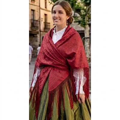 MANTON ADAMASCADO 120 cms GRANATE