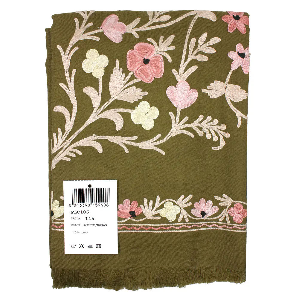 NOVEDAD PAÑUELO LANA BORDADO A CADENETA 145