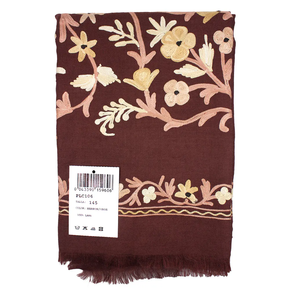 NOVEDAD PAÑUELO LANA BORDADO A CADENETA 145